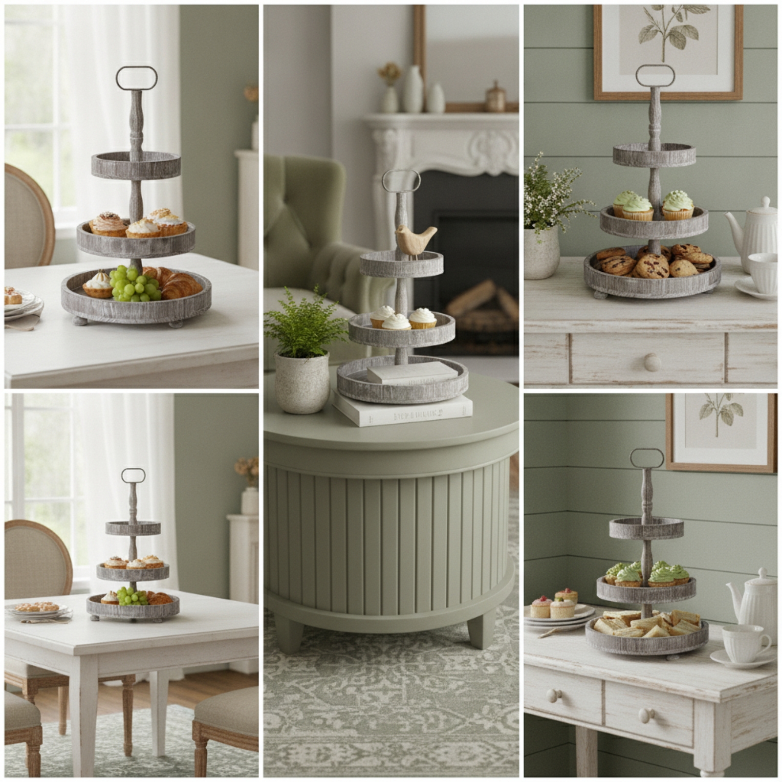 3-Tier Dessert Stand Rustic 3- - огляд і ціна Cupcake Stand Tier